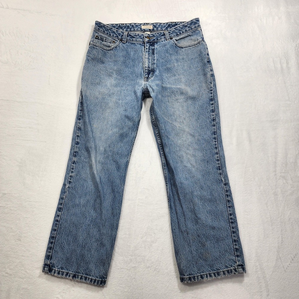 Vintage Van Heusen Jeans Mens 36x30 Blue Light‎ Wash Relaxed Fit Straight Denim